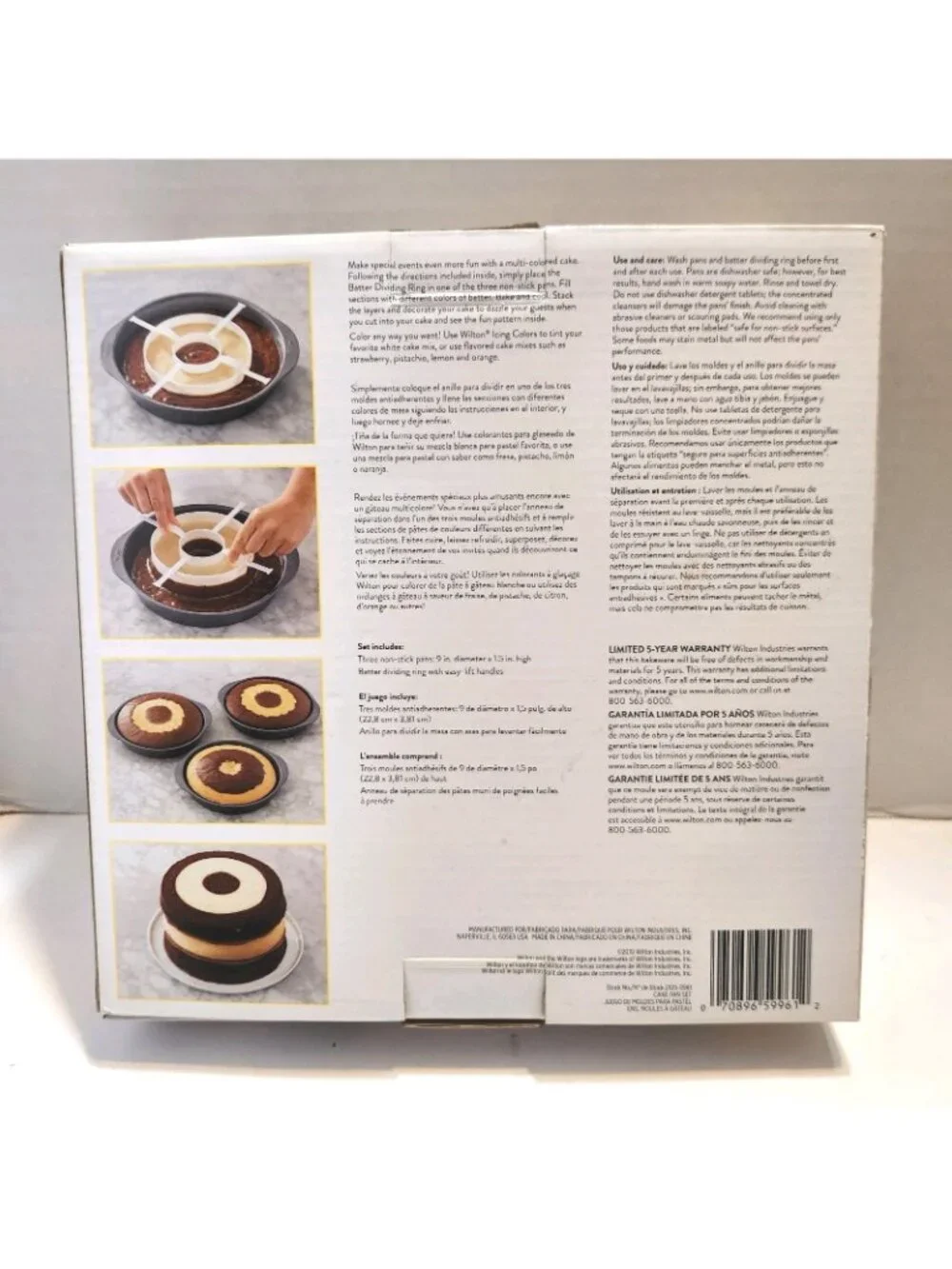 Wilton Checkerboard Cake Pan Set Round 3 Pans and Divider With Instructions